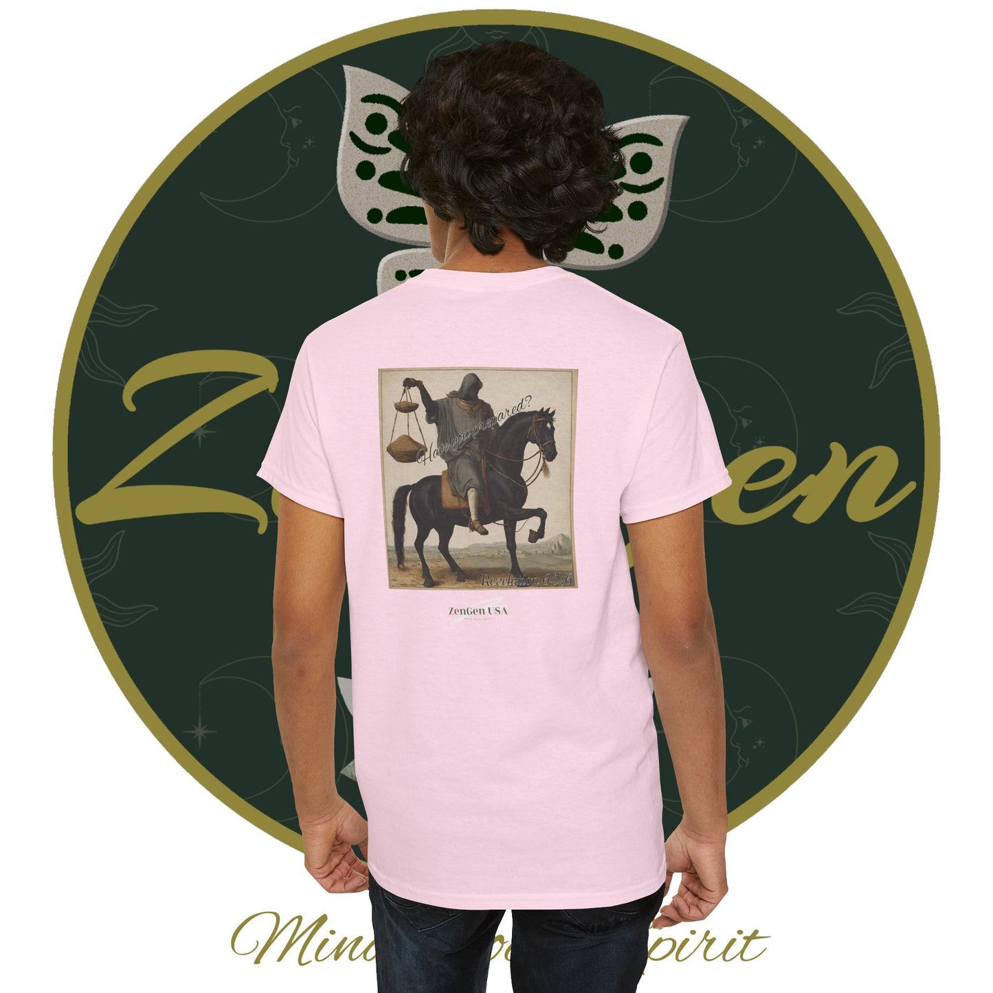 Apocalypse - 3rd Seal Revelation 6:5,6 - Unisex Heavy Cotton Tee - Revelation Collection - ZenGen USA - ZenGen USA