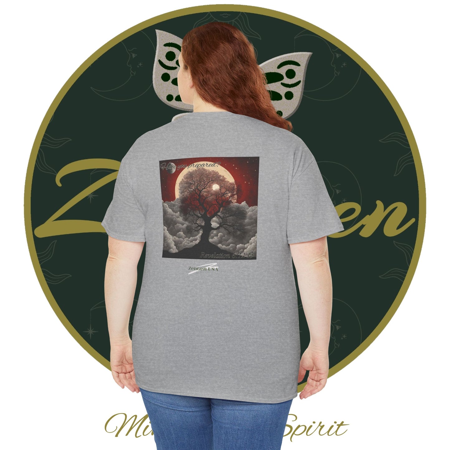 Apocalipsis - 6to Sello Apocalipsis 6:12-15 - Camiseta de algodón pesado unisex - Colección Revelación - ZenGen USA