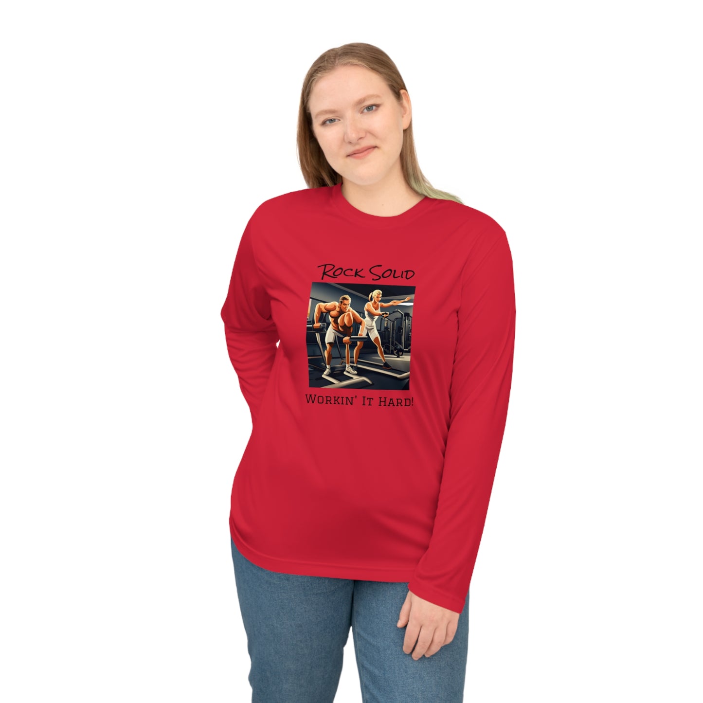 Unisex Performance Long Sleeve Shirt - ROCK SOLID "Workin it Hard!" - ZenGen USA - ZenGen USA