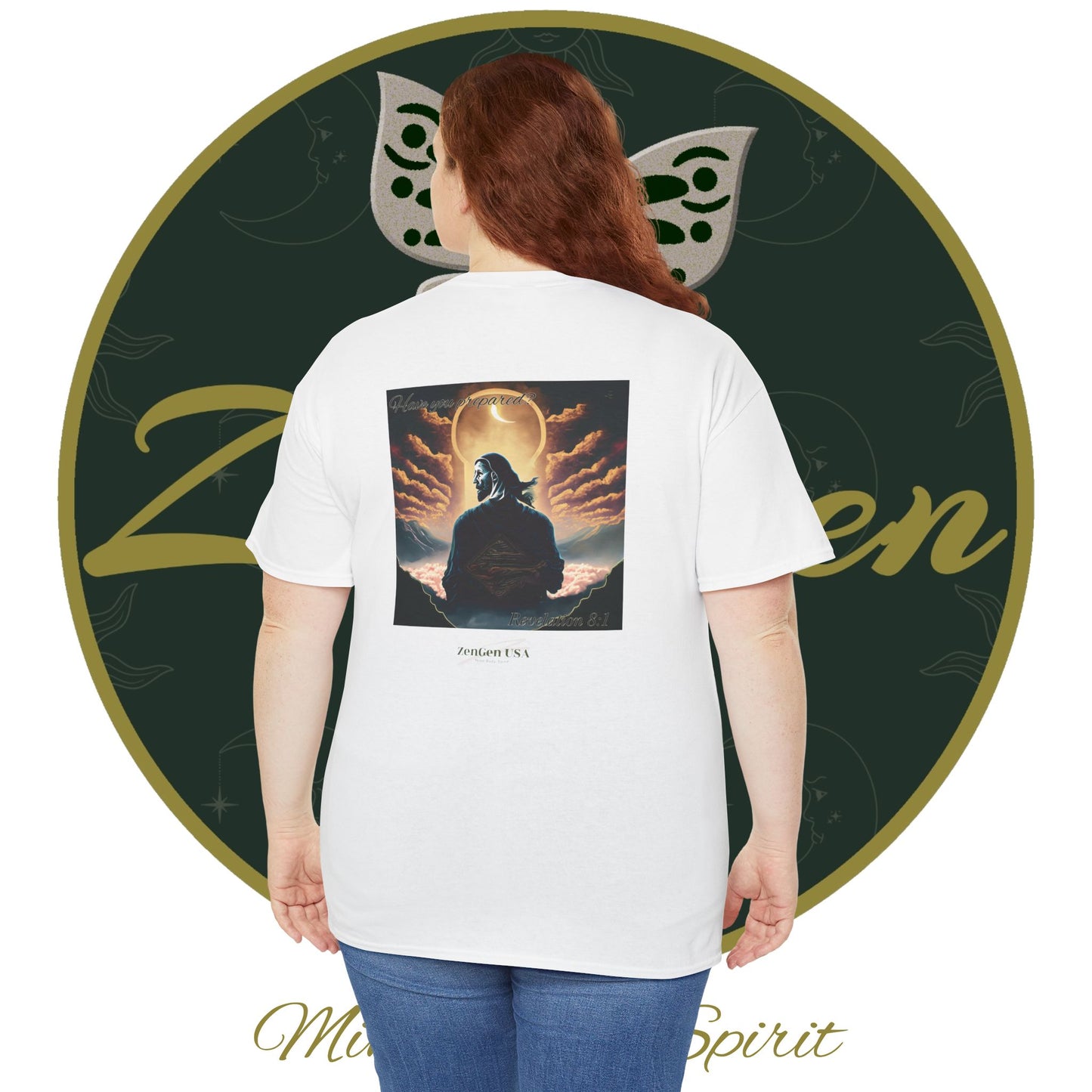 Apocalipsis - 7mo Sello Apocalipsis 8:1 - Camiseta de algodón pesado unisex - Colección Revelación - ZenGen USA