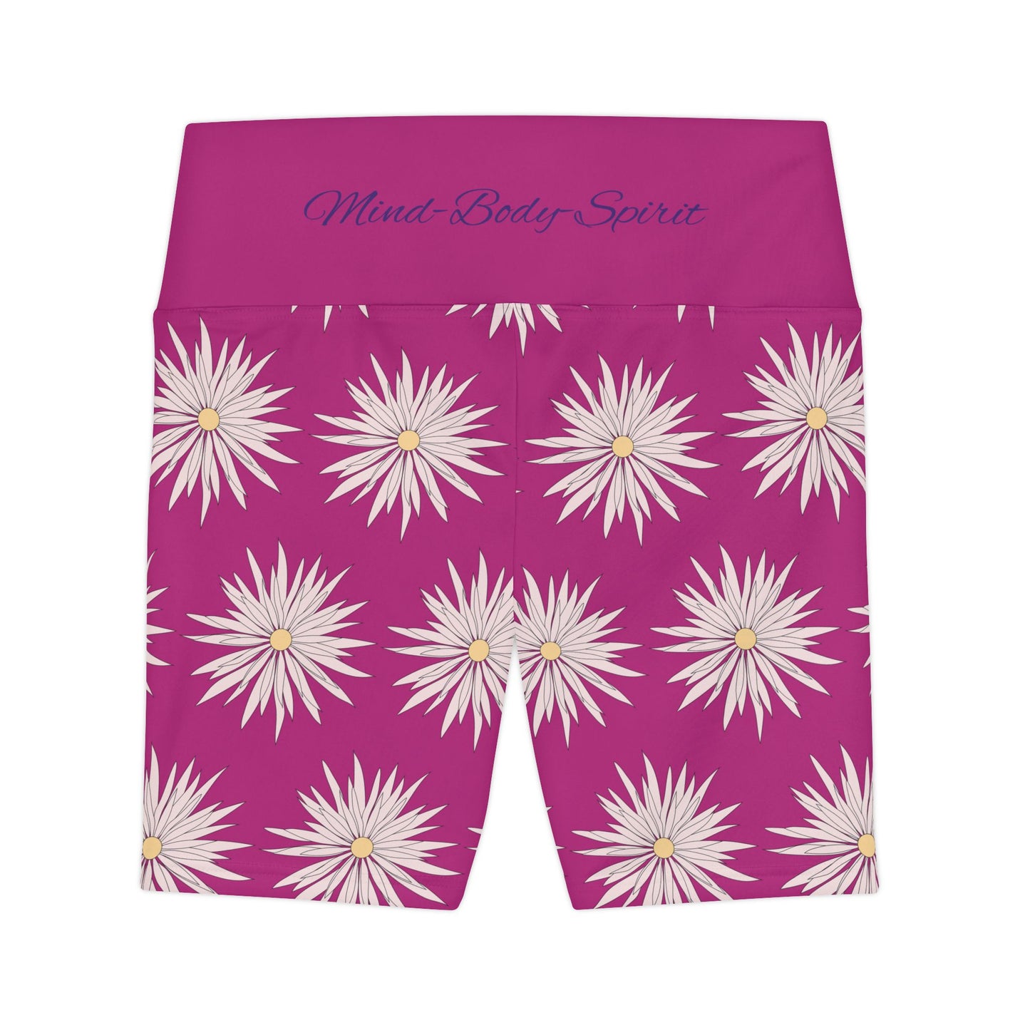 Women's Workout Shorts - Pink - ROCK SOLID Blazing Flower - ZenGen USA - ZenGen USA