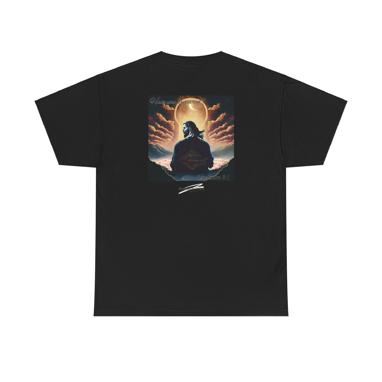 Apocalipsis - 7mo Sello Apocalipsis 8:1 - Camiseta de algodón pesado unisex - Colección Revelación - ZenGen USA