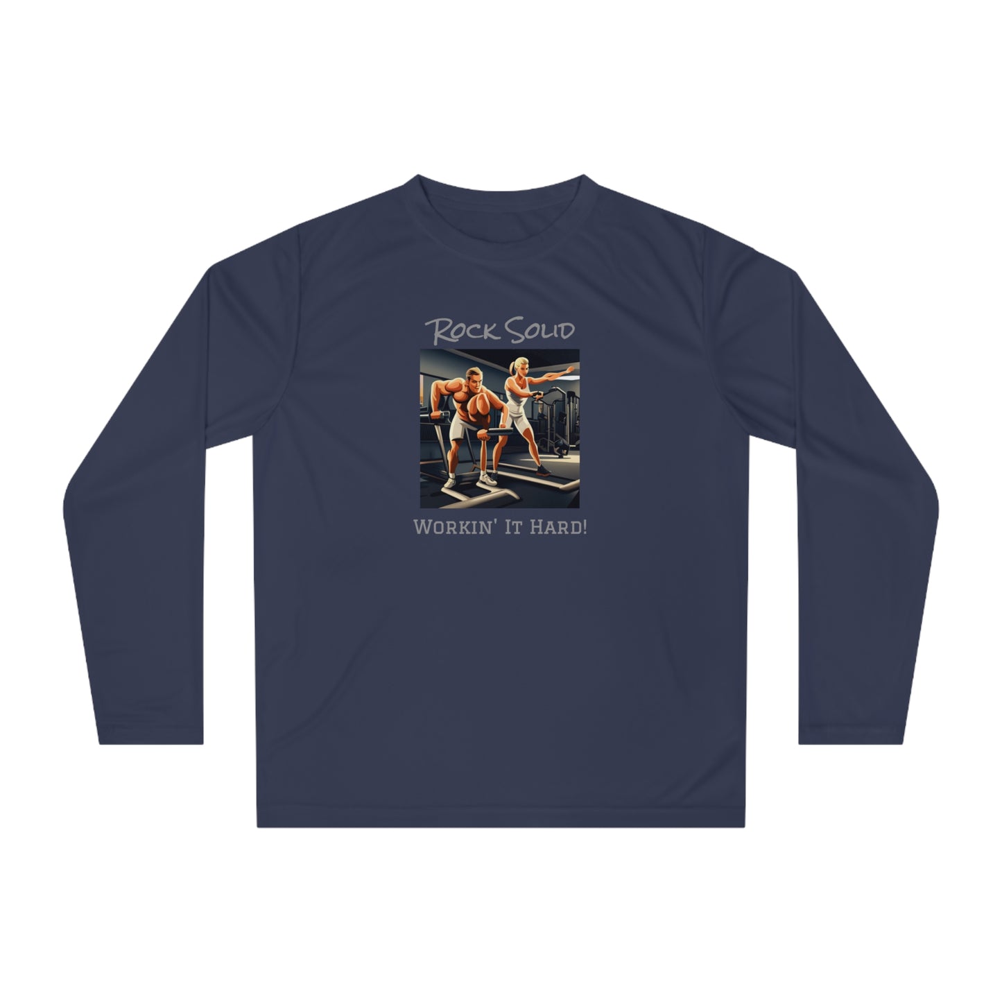 Unisex Performance Long Sleeve Shirt - ROCK SOLID "Workin it Hard!" - ZenGen USA - ZenGen USA