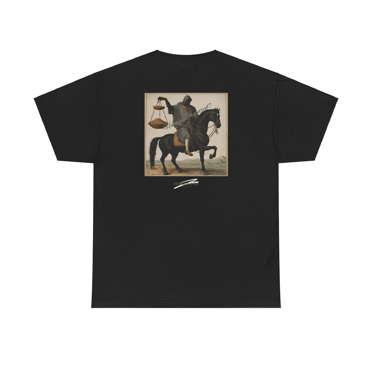 Apocalypse - 3rd Seal Revelation 6:5,6 - Unisex Heavy Cotton Tee - Revelation Collection - ZenGen USA - ZenGen USA