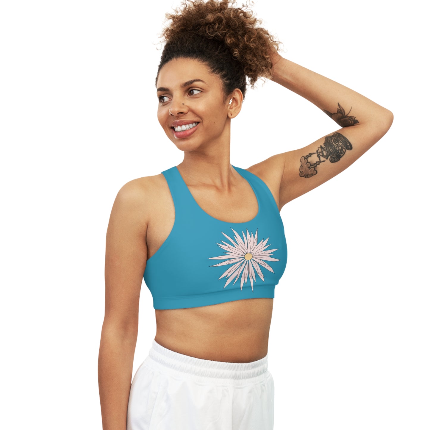 Seamless Sports Bra Turquois - ROCK SOLID Blazing Flower - ZenGen USA - ZenGen USA