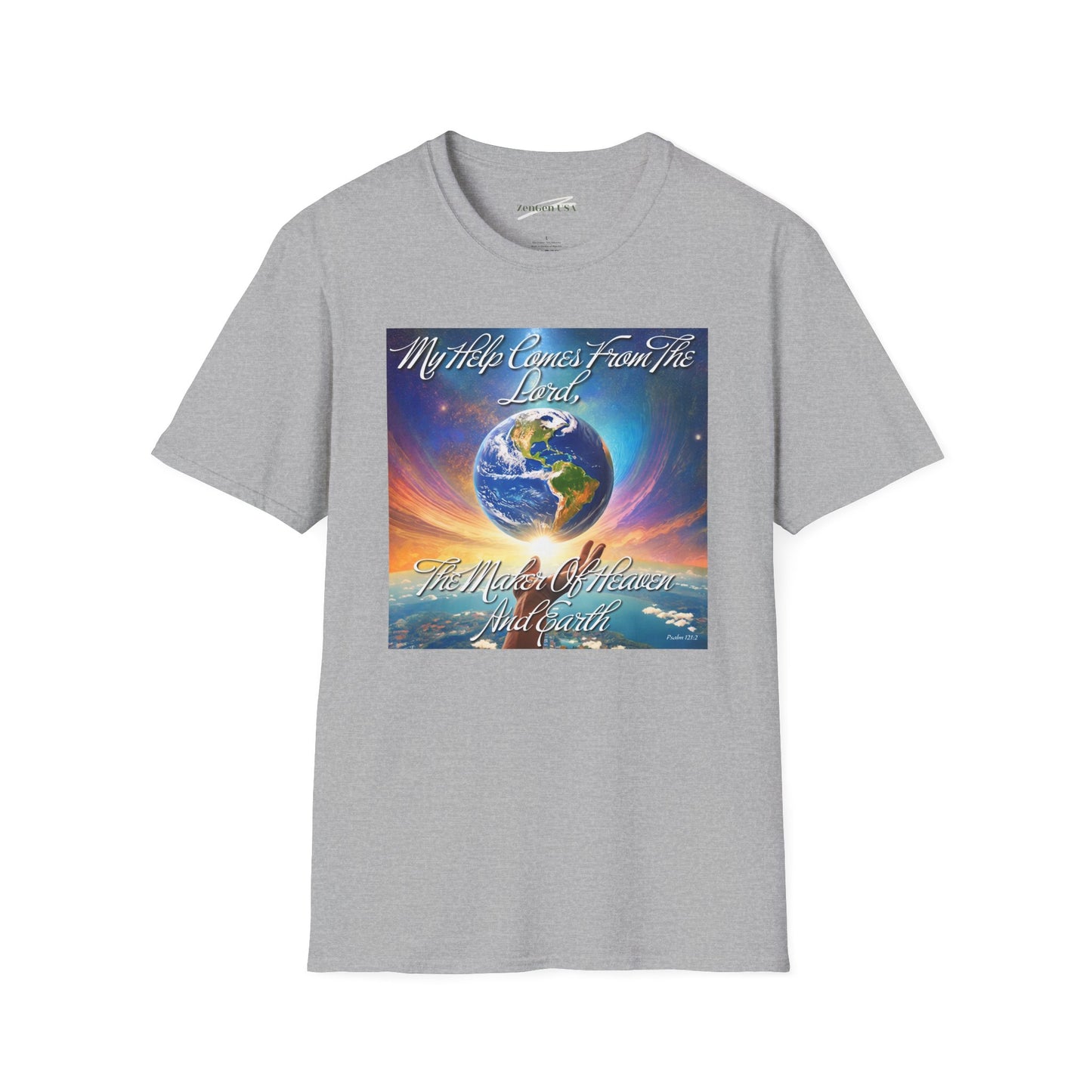 ZenGen USA Psalm 121:2 My Help Comes From The Lord... - Unisex Softstyle T-Shirt - ZenGen USA