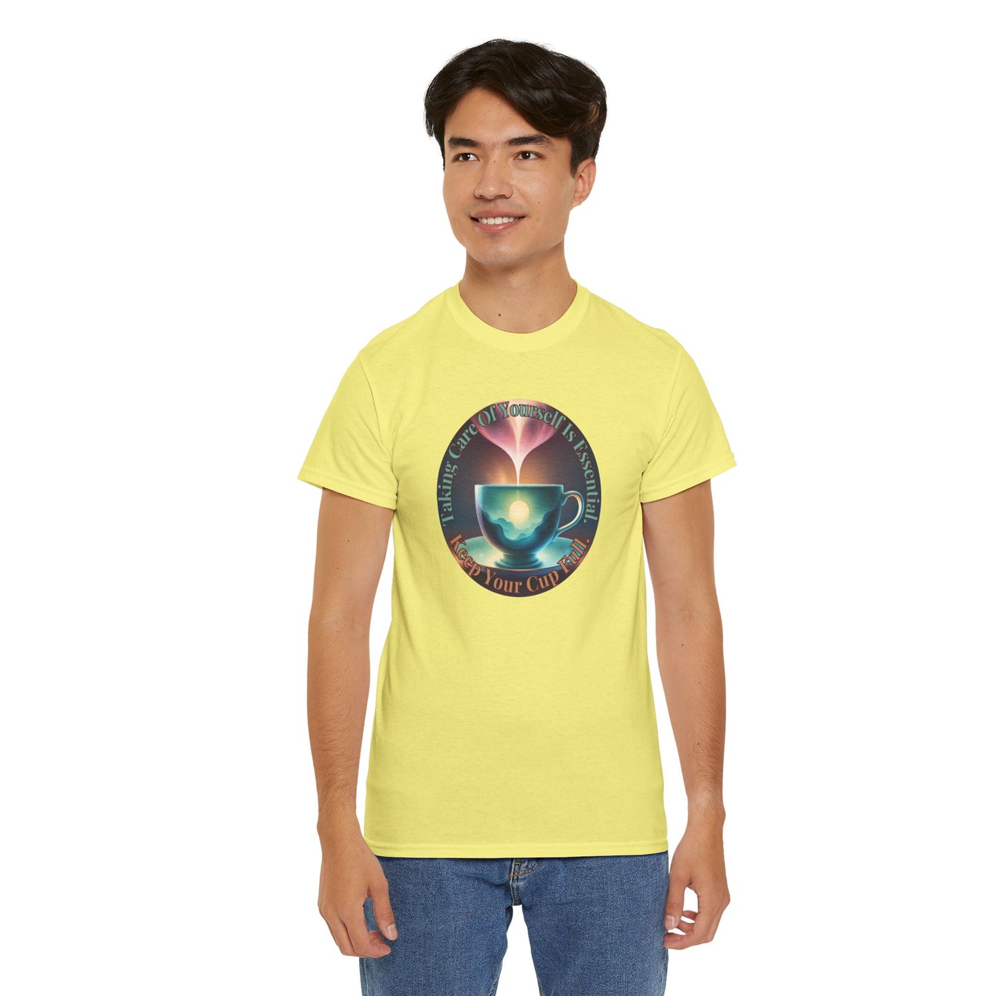 Keep Your Cup Full Unisex Heavy Cotton Zen Graphic Tee | 12 Colors To Choose | ZenGen - ZenGen USA