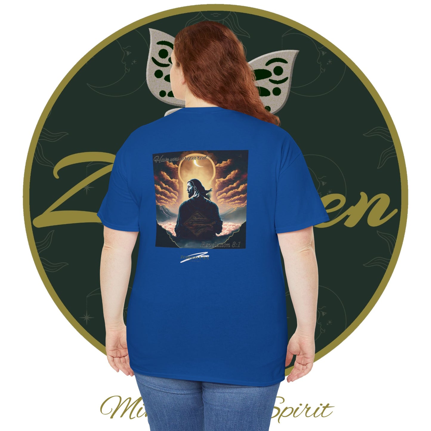 Apocalipsis - 7mo Sello Apocalipsis 8:1 - Camiseta de algodón pesado unisex - Colección Revelación - ZenGen USA