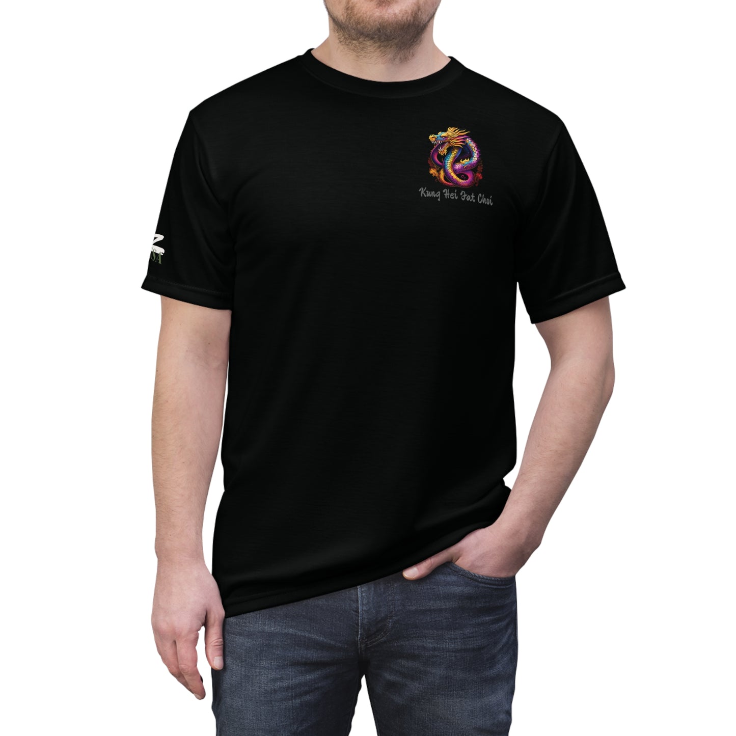 Dragon Unisex Cut & Sew Tee (AOP) | Kung Hei Fat Choi | ZenGen USA - ZenGen USA