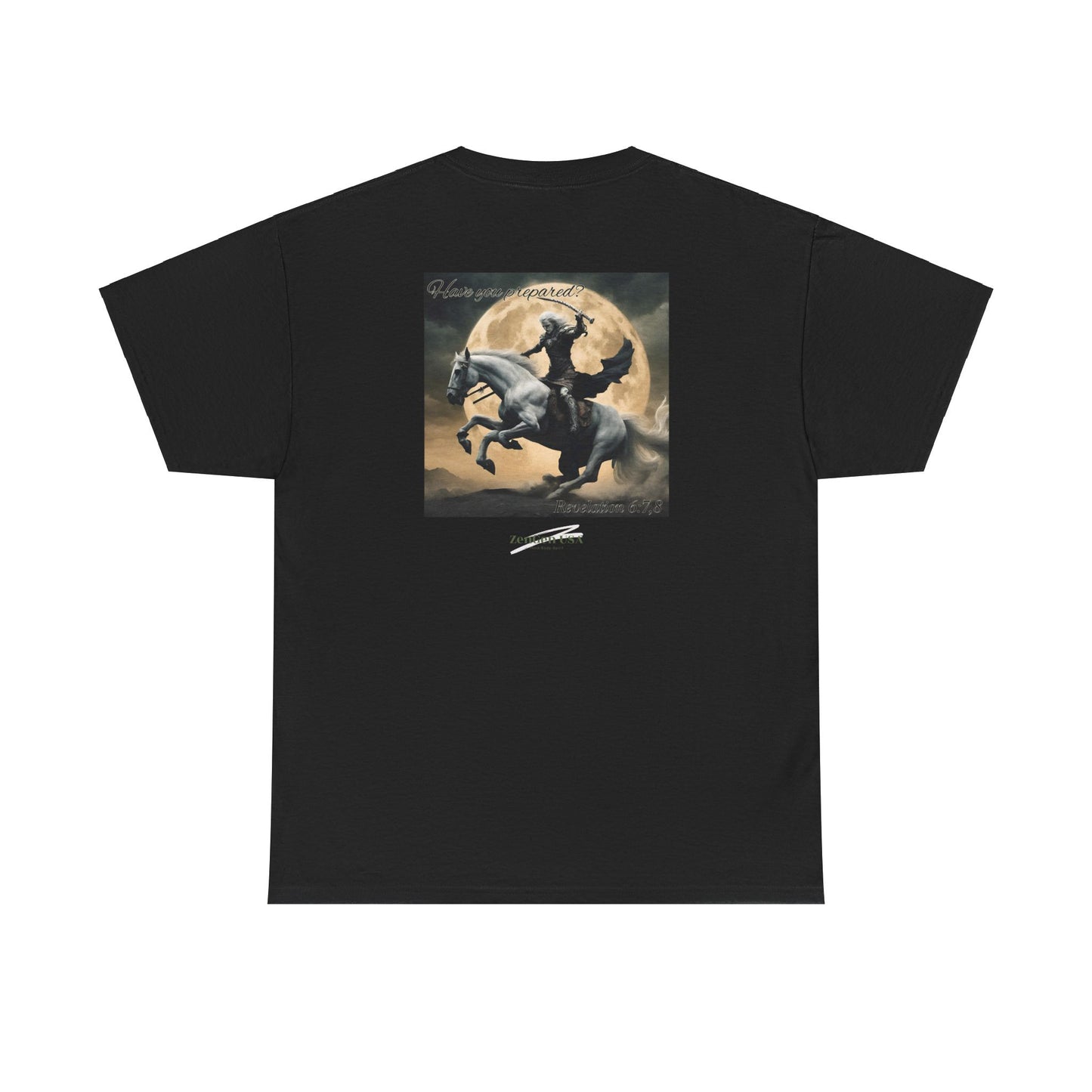 Apocalipsis - 4to Sello Apocalipsis 6:7,8 - Camiseta de algodón pesado unisex - Colección Revelación - ZenGen USA