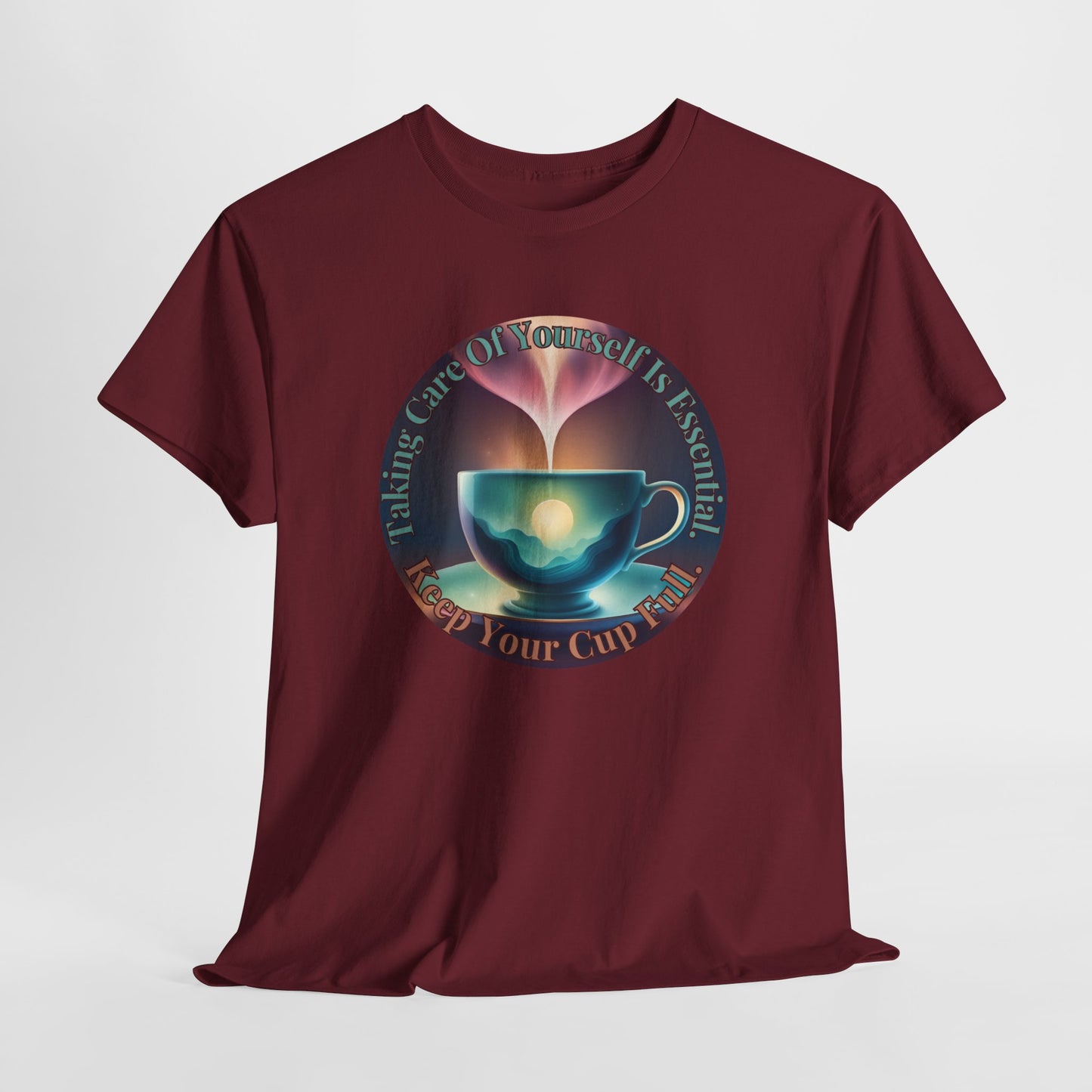 Keep Your Cup Full Unisex Heavy Cotton Zen Graphic Tee | 12 Colors To Choose | ZenGen - ZenGen USA