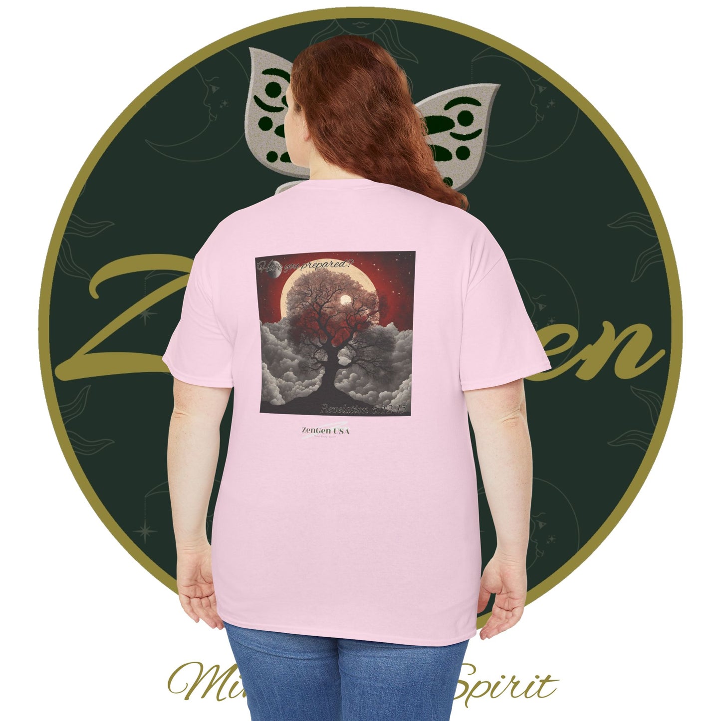 Apocalipsis - 6to Sello Apocalipsis 6:12-15 - Camiseta de algodón pesado unisex - Colección Revelación - ZenGen USA