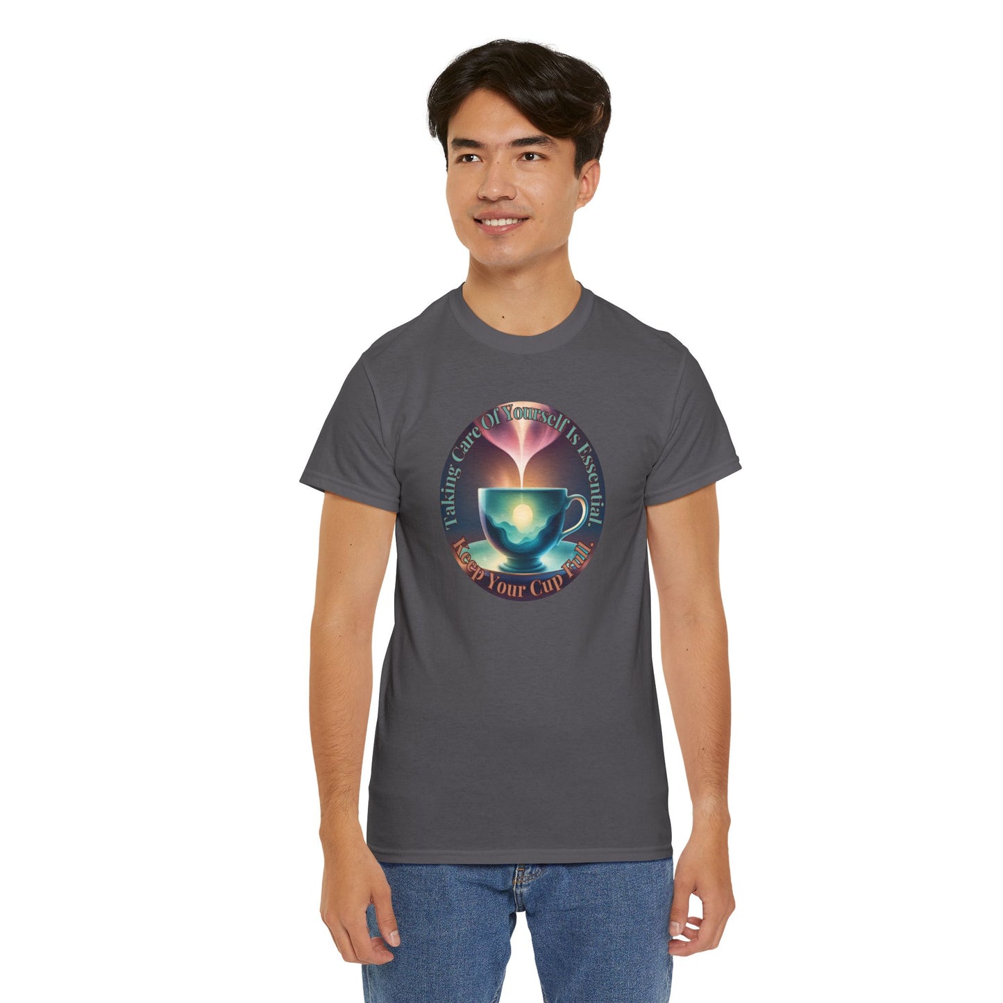 Keep Your Cup Full Unisex Heavy Cotton Zen Graphic Tee | 12 Colors To Choose | ZenGen - ZenGen USA