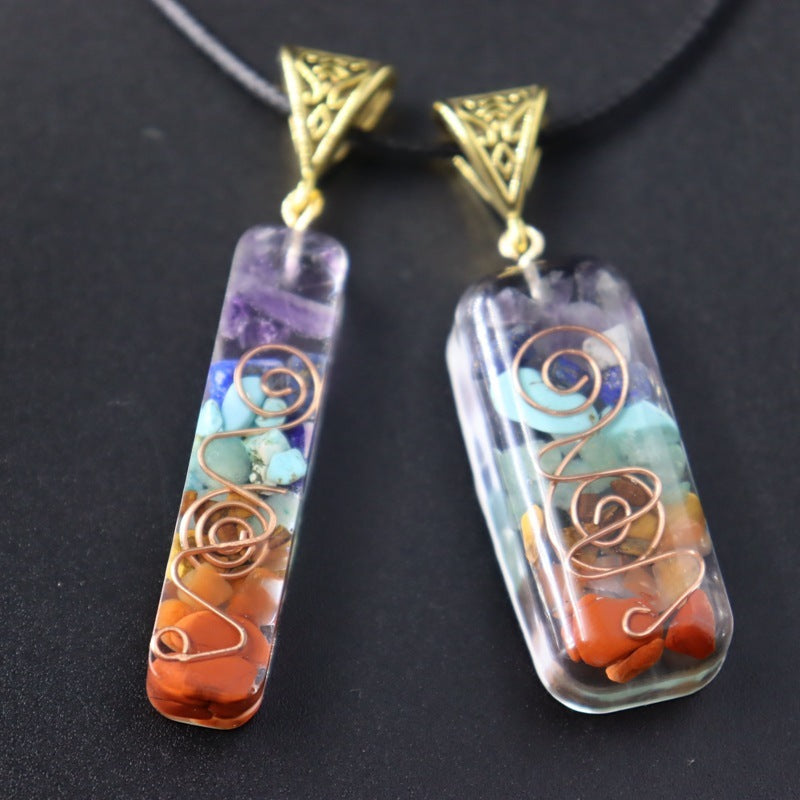 Retro Reiki Healing Energy Crystal Pendant Natural Stone For Yoga Meditation Spiritual 7 Chakra Jewelry Necklace Amulet - ZenGen USA
