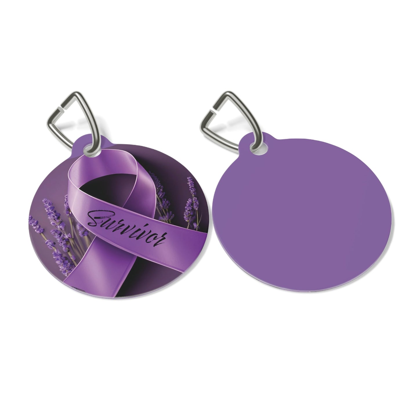 Cancer Survivor Ribbon - Pet Tag - Furry Nation - ZenGen USAPets