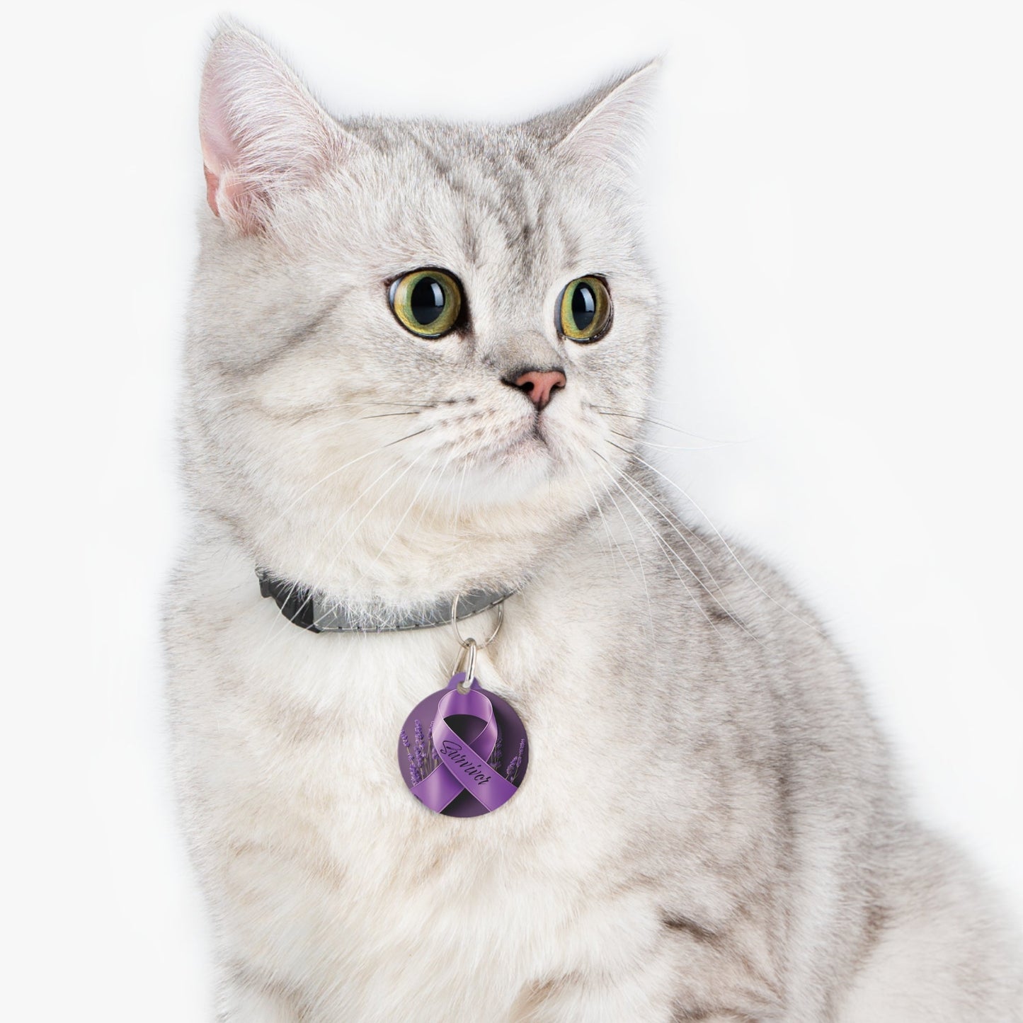 Cancer Survivor Ribbon - Pet Tag - Furry Nation - ZenGen USAPets