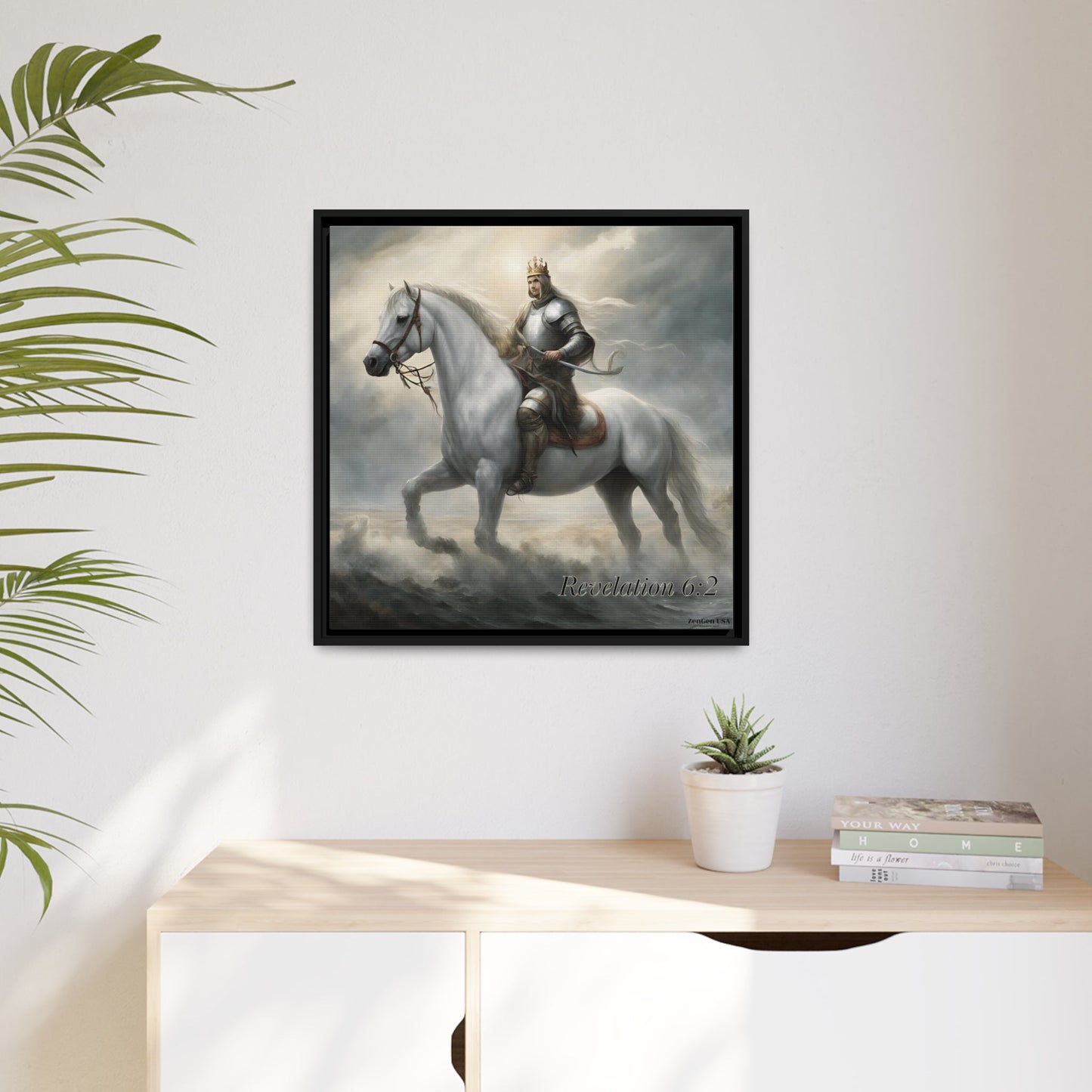 Canvas Print - Revelation Collection | 1st Seal Revelation 6:2 | Matte Canvas, Black Frame | ZenGen USA - ZenGen USACanvas