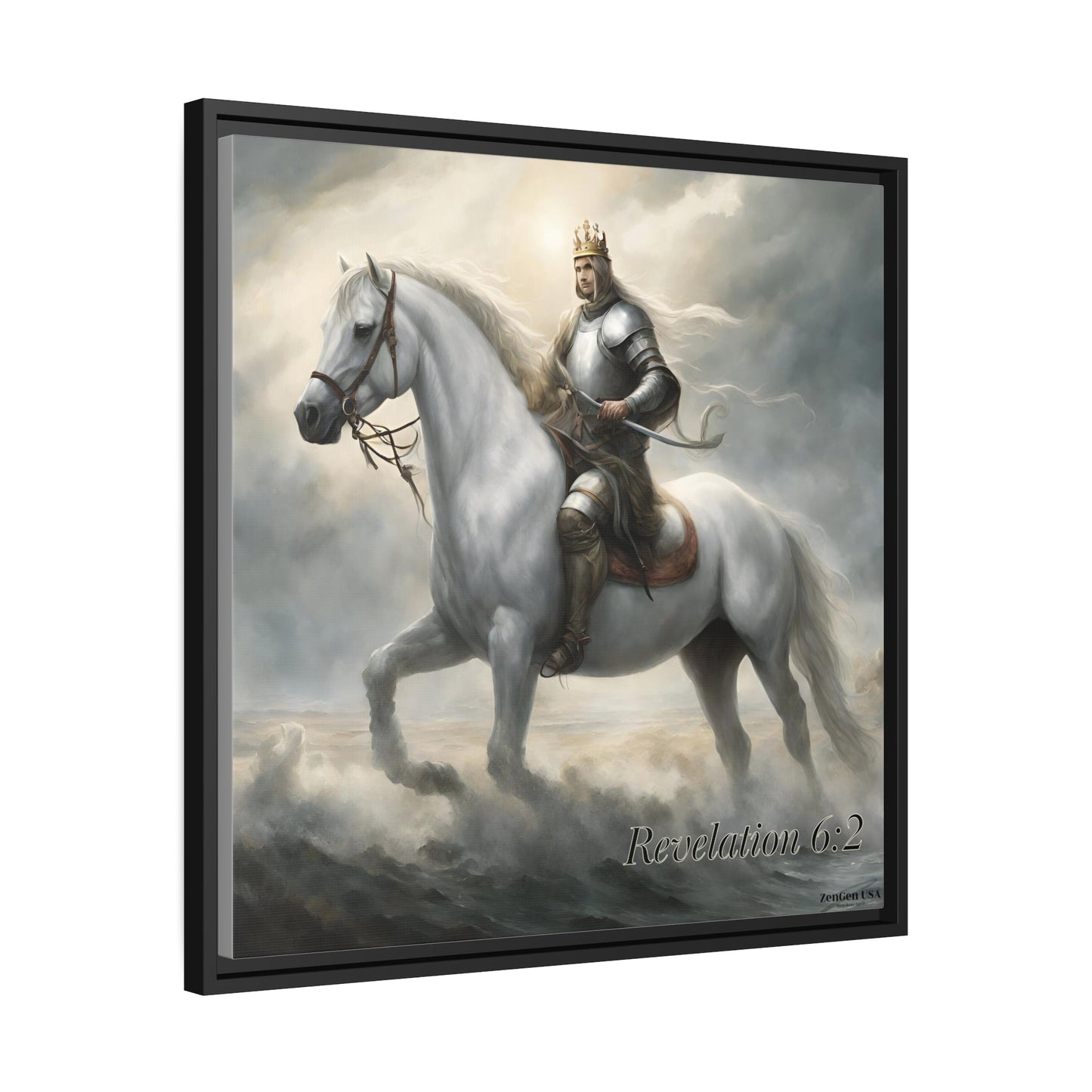 Canvas Print - Revelation Collection | 1st Seal Revelation 6:2 | Matte Canvas, Black Frame | ZenGen USA - ZenGen USACanvas