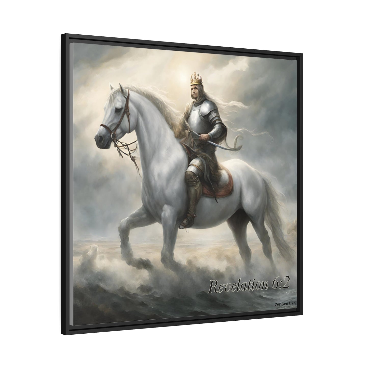 Canvas Print - Revelation Collection | 1st Seal Revelation 6:2 | Matte Canvas, Black Frame | ZenGen USA - ZenGen USACanvas