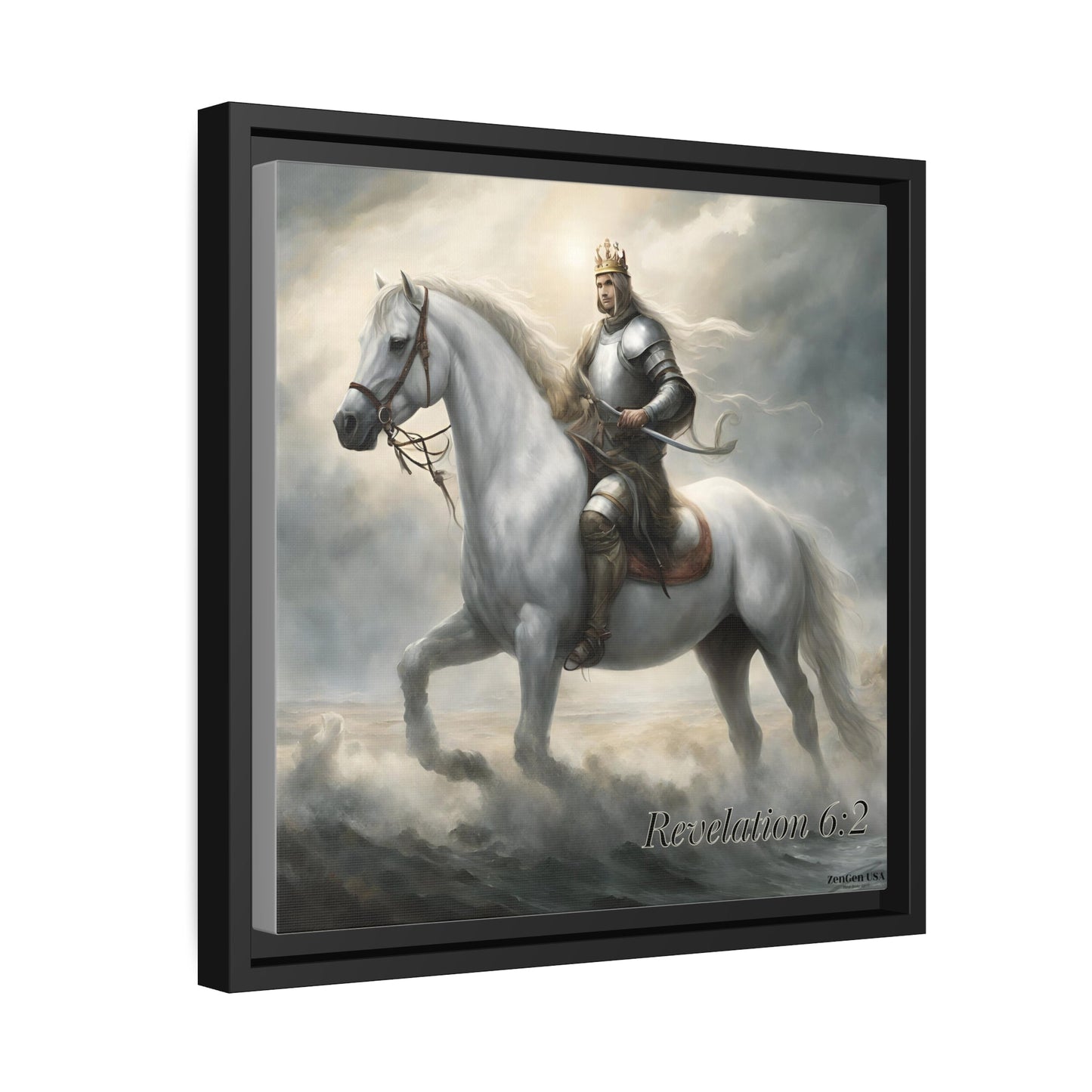 Canvas Print - Revelation Collection | 1st Seal Revelation 6:2 | Matte Canvas, Black Frame | ZenGen USA - ZenGen USACanvas