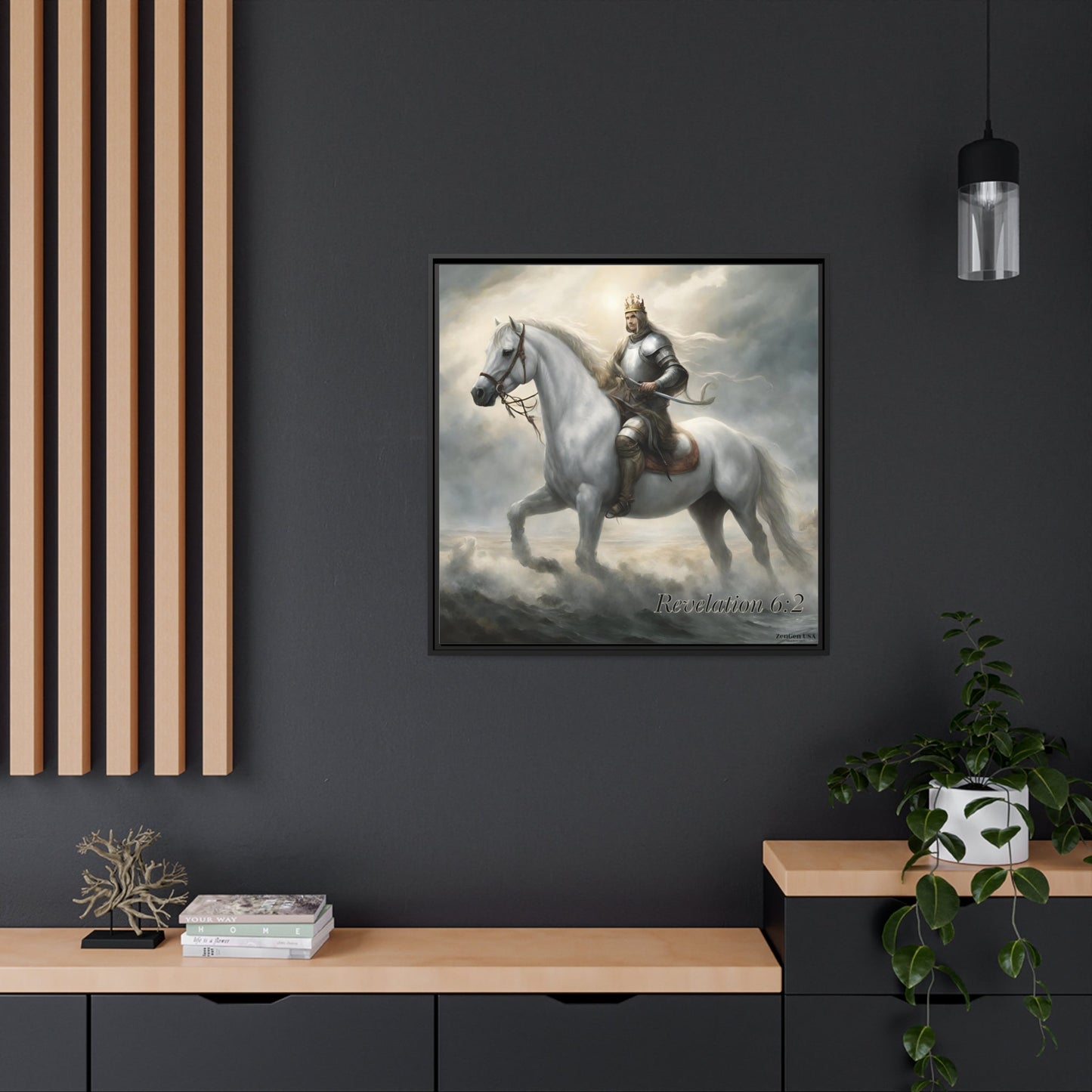 Canvas Print - Revelation Collection | 1st Seal Revelation 6:2 | Matte Canvas, Black Frame | ZenGen USA - ZenGen USACanvas