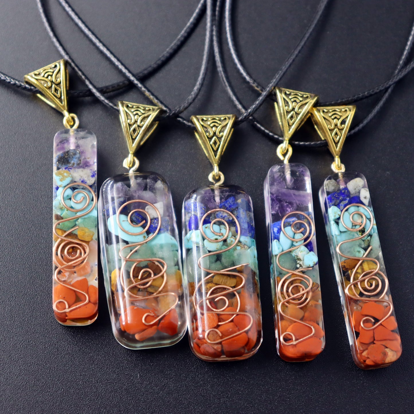 Retro Reiki Healing Energy Crystal Pendant Natural Stone For Yoga Meditation Spiritual 7 Chakra Jewelry Necklace Amulet - ZenGen USA