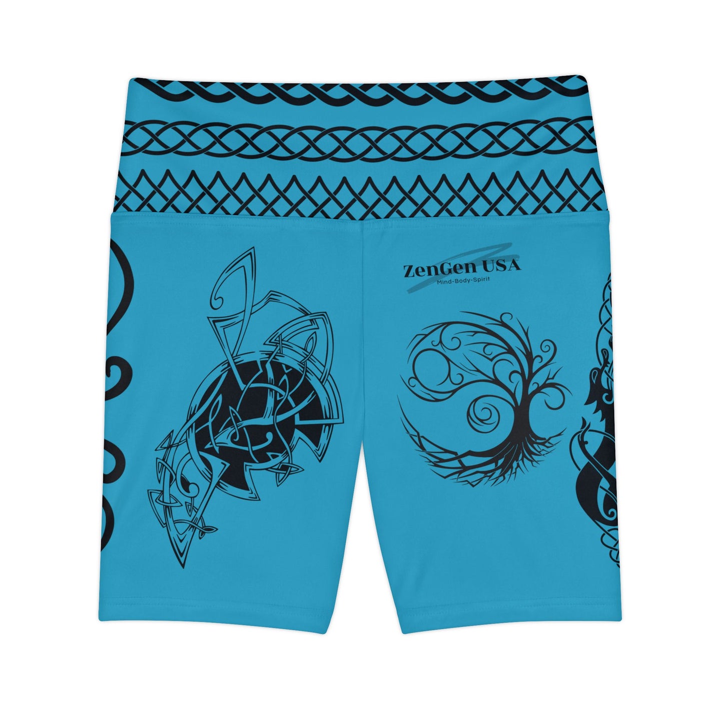 Tatuaje tribal celta - Pantalones cortos de entrenamiento para mujer turquesa - ZenGen USA ROCK SOLID