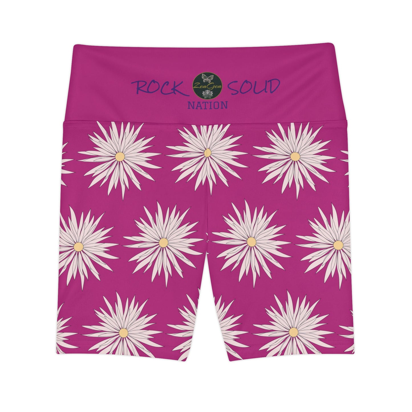 Pantalones cortos de entrenamiento para mujer - Rosa - ROCK SOLID Blazing Flower - ZenGen USA