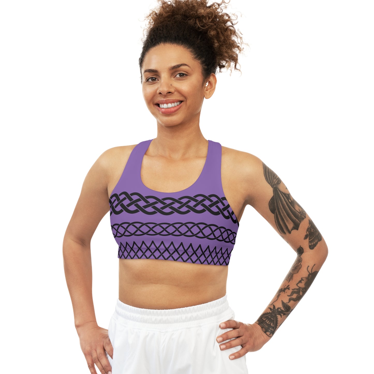 Celtic Tribal Tattoo - Purple Sports Bra - ZenGen USA ROCK SOLID