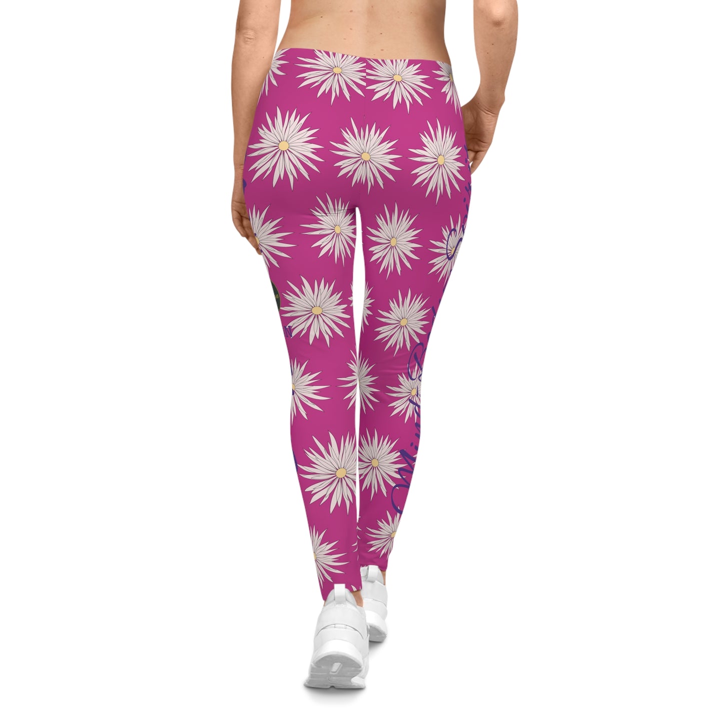 Leggings casuales para mujer - Rosa - ROCK SOLID Blazing Flower - ZenGen USA