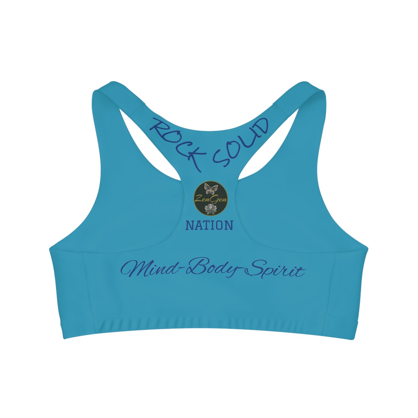 Seamless Sports Bra Turquois  - ROCK SOLID Blazing Flower - ZenGen USA