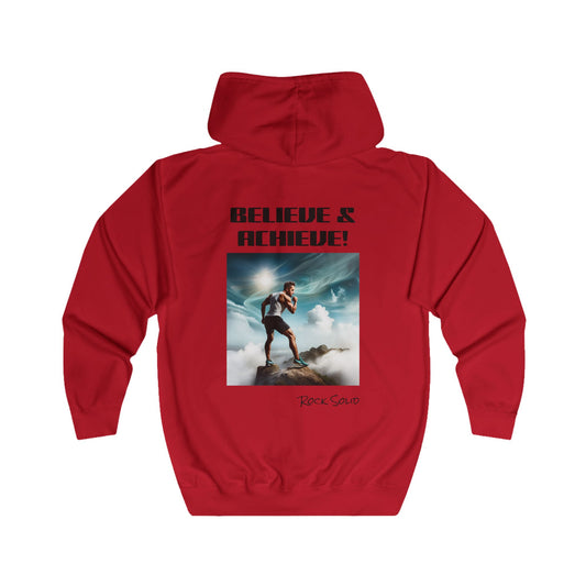 Unisex Full Zip Hoodie - ROCK SOLID "Believe & Achieve!" - ZenGen USA