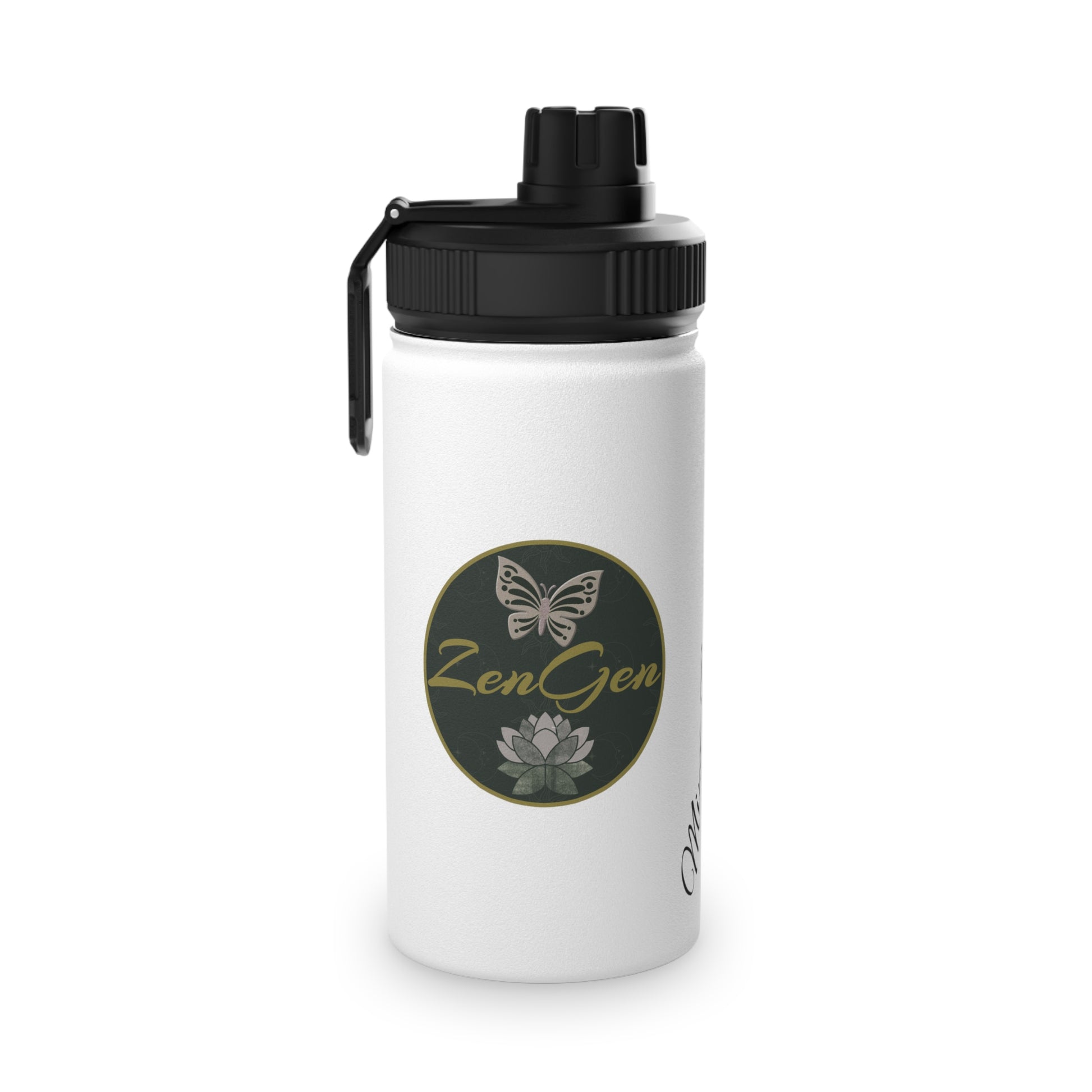 Mind-Body-Spirit ZenGen Stainless Steel Water Bottle, Sports Lid - ZenGen USA