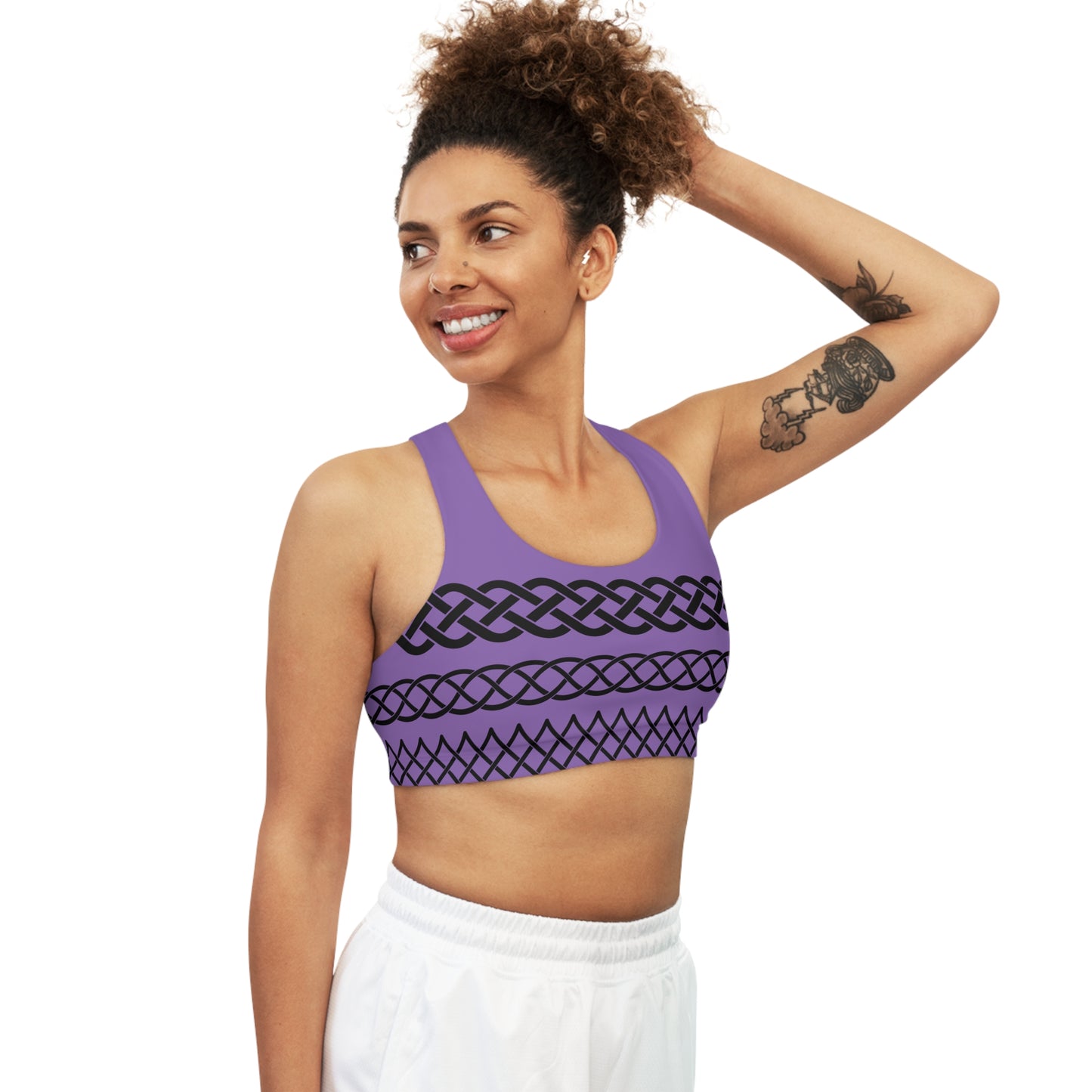 Celtic Tribal Tattoo - Purple Sports Bra - ZenGen USA ROCK SOLID