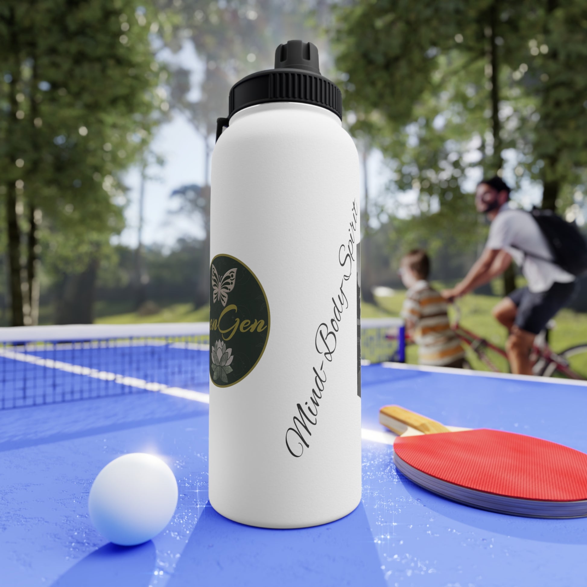 Mind-Body-Spirit ZenGen Stainless Steel Water Bottle, Sports Lid - ZenGen USA