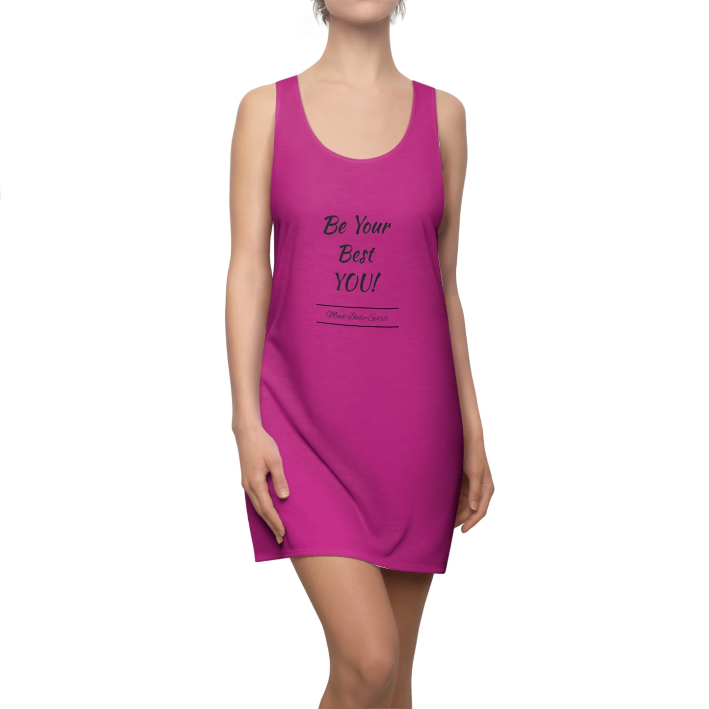 ¡Sé tu mejor TÚ! ZenGen - Vestido rosa con espalda cruzada cortado y cosido para mujer