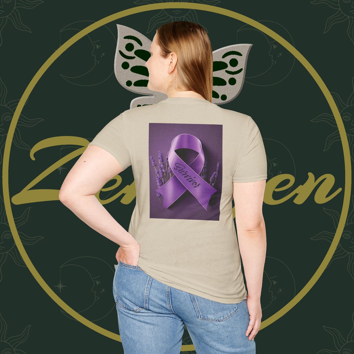 SURVIVOR Lavender Ribbon - Unisex Softstyle T-Shirt - Cancer Awareness all Forms