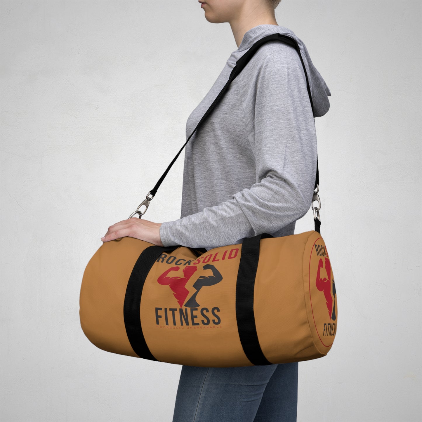 RockSolid Fitness Duffel Bag | Brown | Oxford Canvas | Original Logo - ZenGen USA