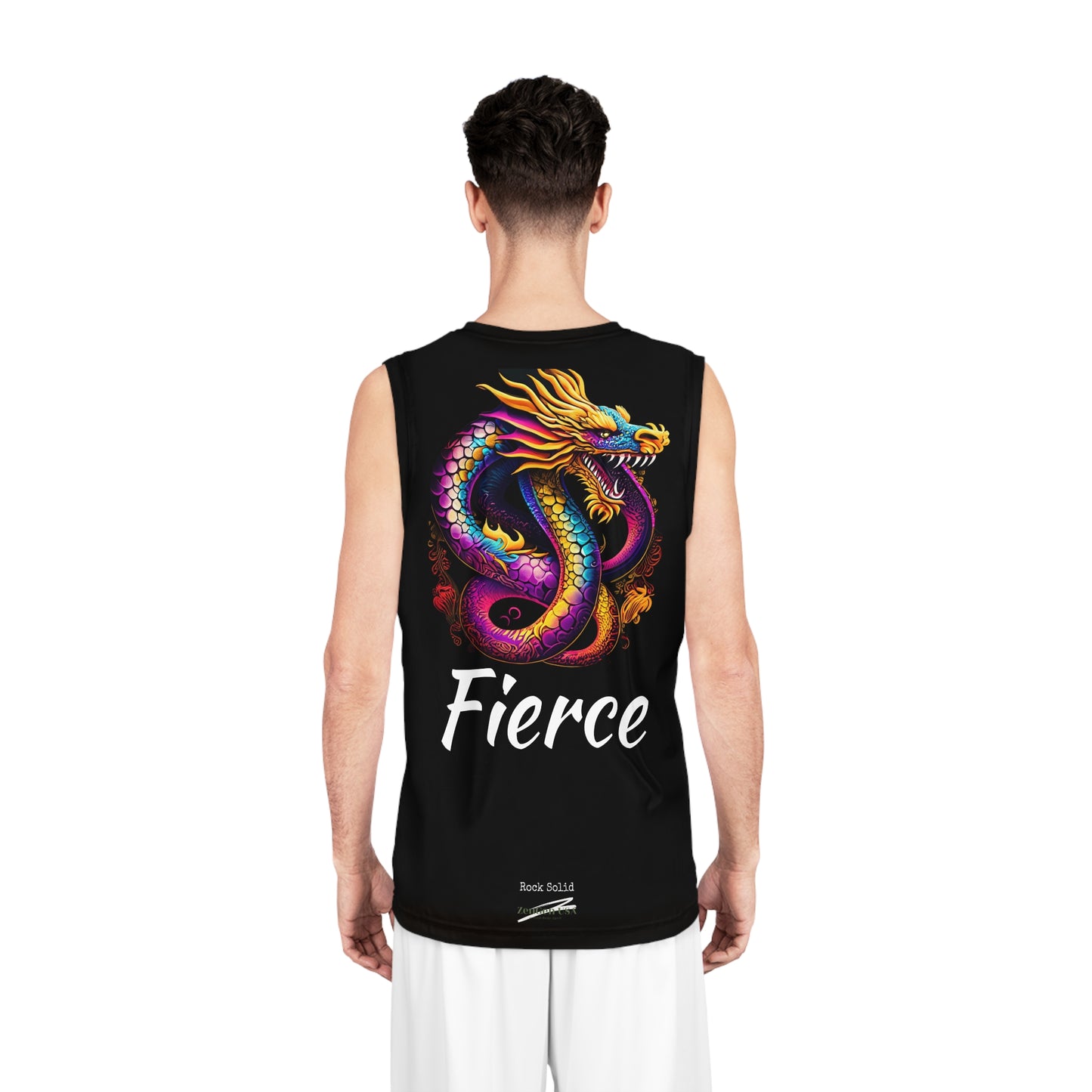 ZenGen USA "ROCK SOLID" Active Wear  - FIERCE Dragon Basketball Jersey (AOP)