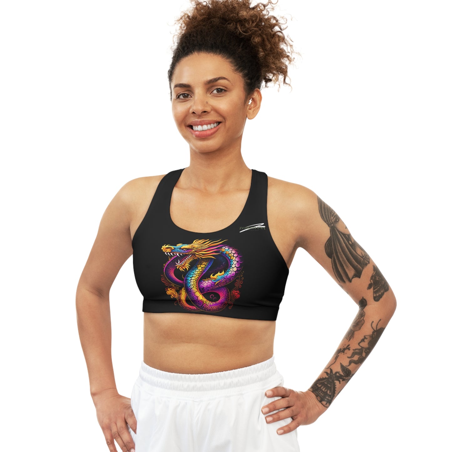 Dragon Sports Bra | Black | Rock Solid | ZenGen USA