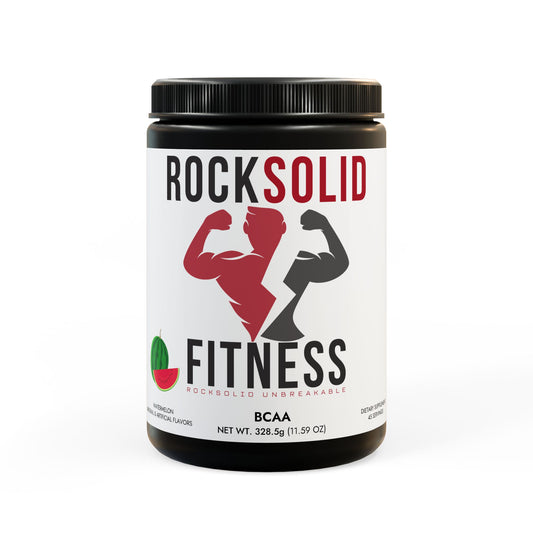 RockSolid Fitness BCAA Supplement - Watermelon Flavored (325g, 11.46oz, 45 servings)