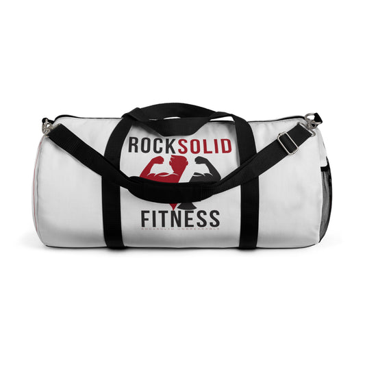 RockSolid Fitness Duffel Bag | White | Oxford Canvas | Original Logo - ZenGen USA