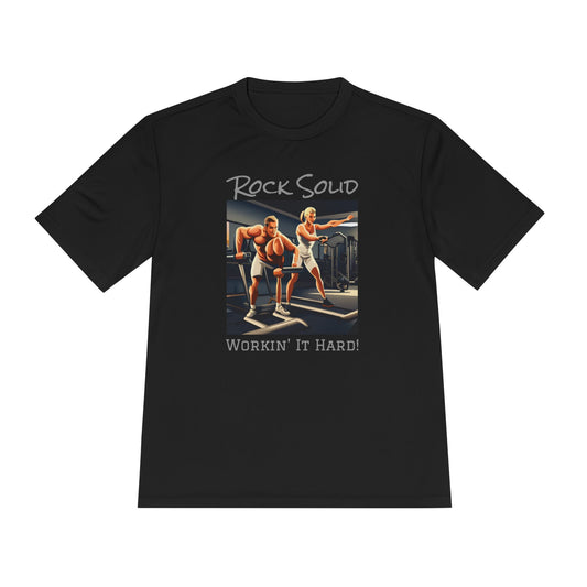 Unisex Moisture Wicking Tee - ROCK SOLID "Workin' It Hard!" - ZenGen USA