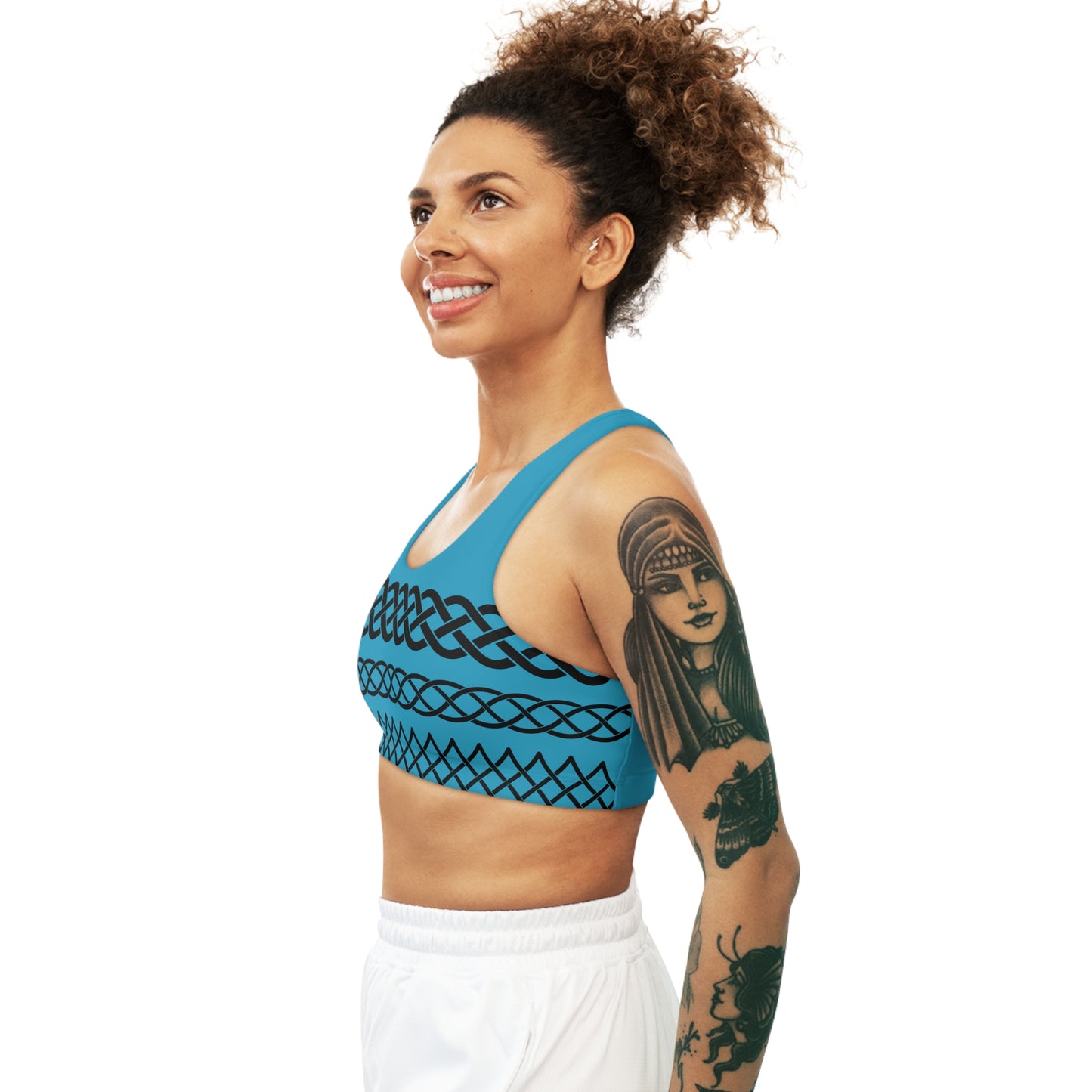 Celtic Tribal Tattoo - Turquoise Sports Bra - ZenGen USA ROCK SOLID