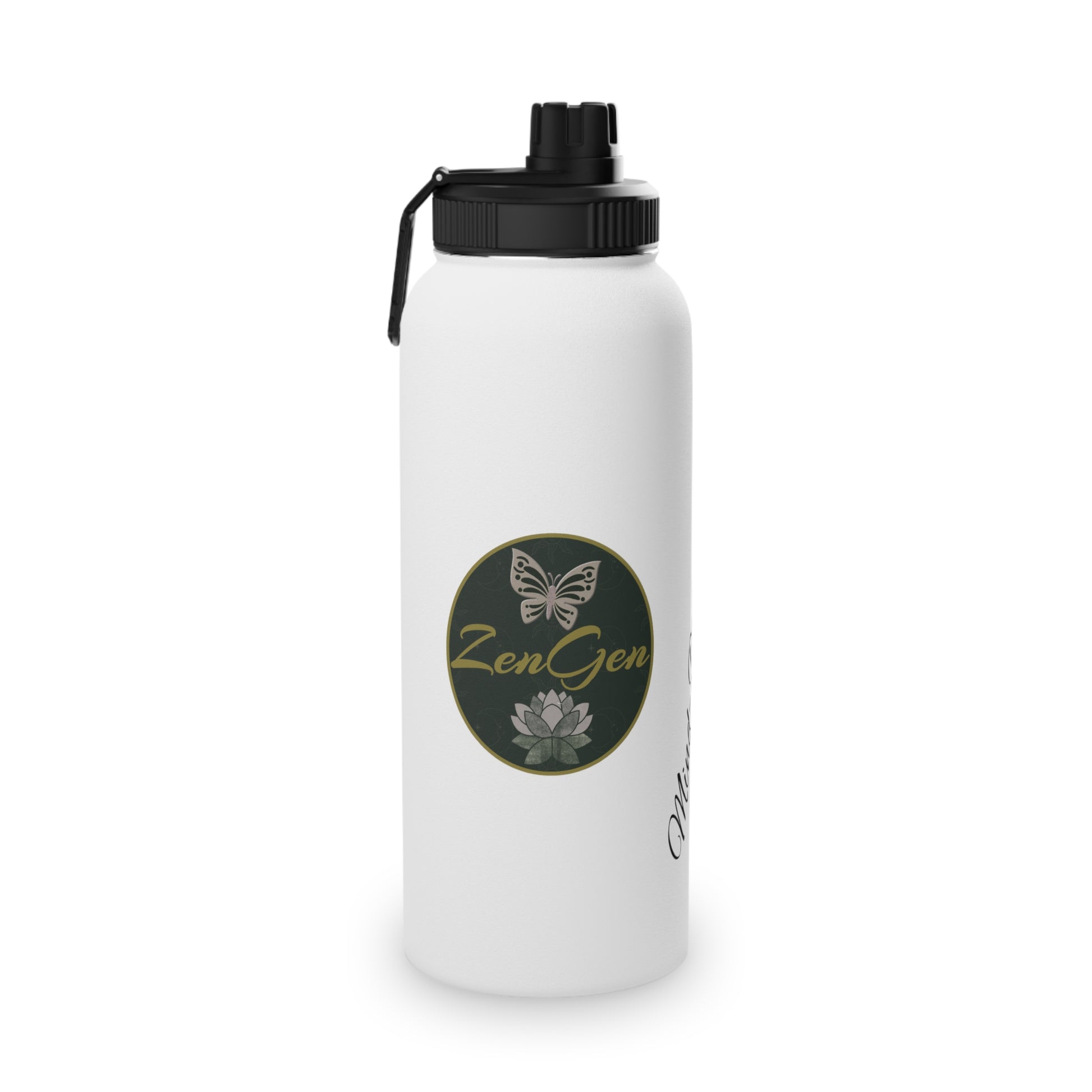 Mind-Body-Spirit ZenGen Stainless Steel Water Bottle, Sports Lid - ZenGen USA