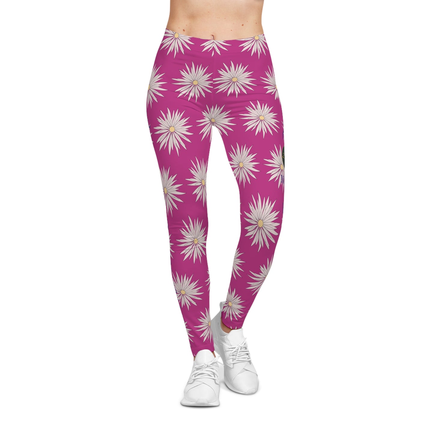 Leggings casuales para mujer - Rosa - ROCK SOLID Blazing Flower - ZenGen USA