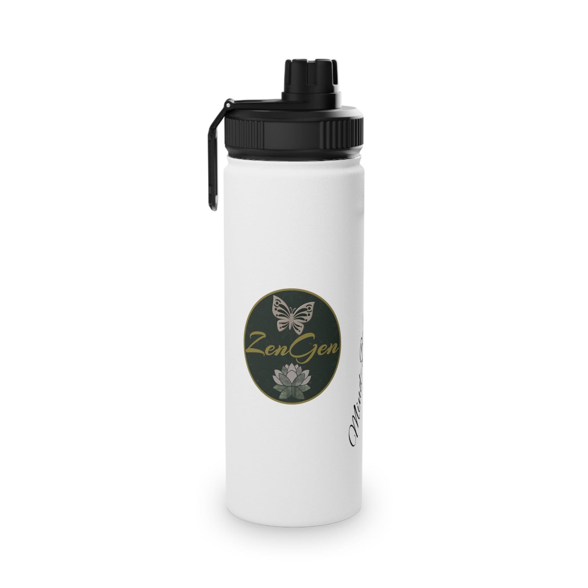 Mind-Body-Spirit ZenGen Stainless Steel Water Bottle, Sports Lid - ZenGen USA