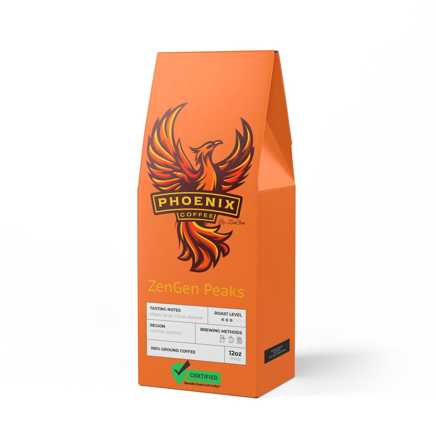 Phoenix Coffee by ZenGen: Artisan Crafted ZenGen Peaks Coffee Blend (Medium Roast)