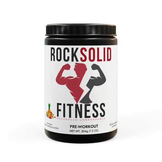 RockSolid Fitness Pre-Workout Supplement - Fruit Punch Flavored (204g, 7.1oz)