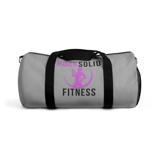 RockSolid Fitness Duffel Bag | Gray | Oxford Canvas | Pink Lady Logo - ZenGen USA